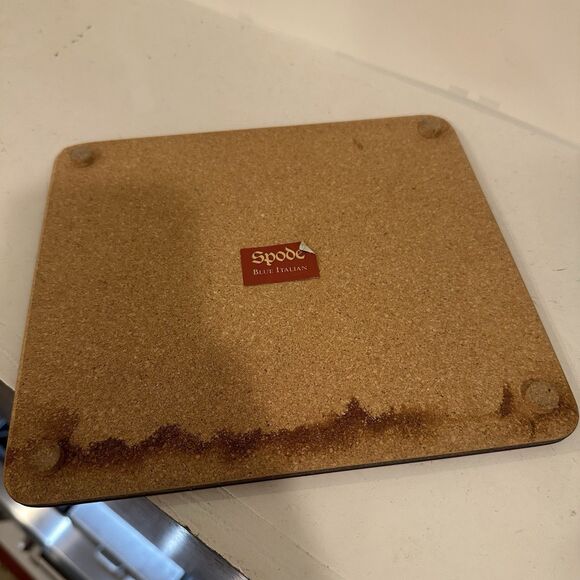 Spode Italian Placemats/Trivets Blue Room Collection Cork-Back 7.5x8.5" Set of 2 - Picture 7 of 10